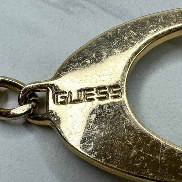 Guess Curb Chain Link Belt One Size (OS) Gold Tone G Logo Designer Y2K ✨ main image 13